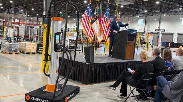 Gov. Roy Cooper addressed the new jobs North Carolina has gained in clean energy during an event Friday at Kempower’s facility in Durham. During Cooper’s eight years in office, North Carolina has added more than 20,000 jobs and brought in $24 billion in investments to the sector.