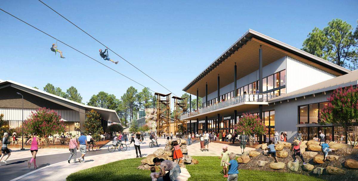 Ziplining is one of the possible activities at property controlled by Raleigh-Durham International Airport next to Lake Crabtree County Park. Pacific Elm Properties is developing ideas for a “recreation and wellness destination” at the request of the airport.