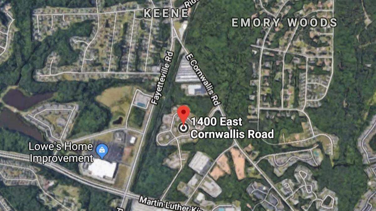 Durham, North Carolina, police said a man was found in the 1400 block of East Cornwallis Road with gunshot wound and died at a hospital late on Monday, Sept. 17, 2018.