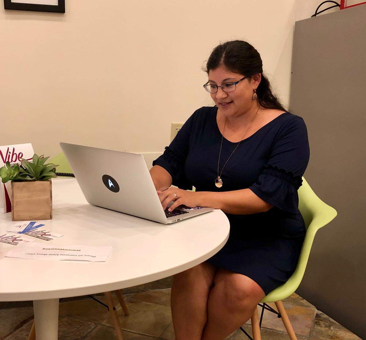 Viviana Solorzano has found the community at Vibe to be a comforting place to network, after she was recently let go from her job.