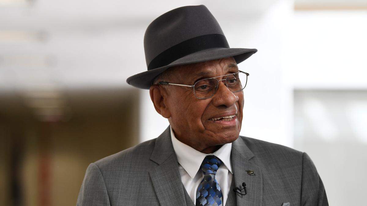 Willie O’Ree on Capitol Hill in Washington, July 25, 2019. O’Ree says the pandemic hasn’t diminished what he says will be a “simply amazing” honor watching his No. 22 jersey retired by the Boston Bruins. (AP Photo/Susan Walsh, File)