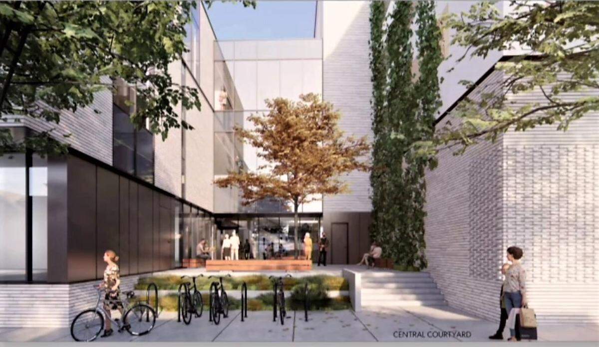 Plans for the Southern Branch Library include a central courtyard on the southern side of the building along Carr Street. The courtyard will offer additional space for people to meet, read and learn, project officials said.