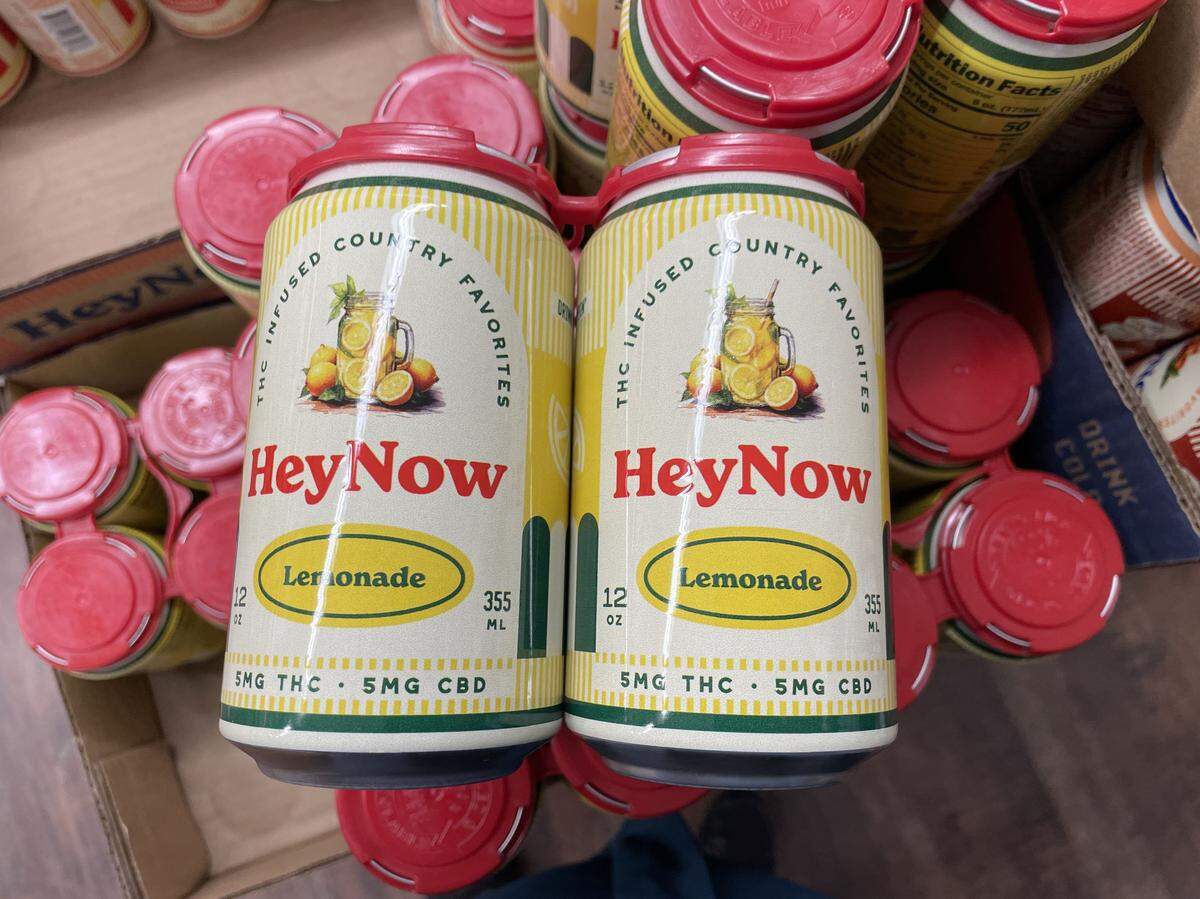 Lemonade, infused with 5mg of THC and 5 mg of CBD, for sale at Total Wine on Tuesday, January 27, 2026 in Cary, N.C. 