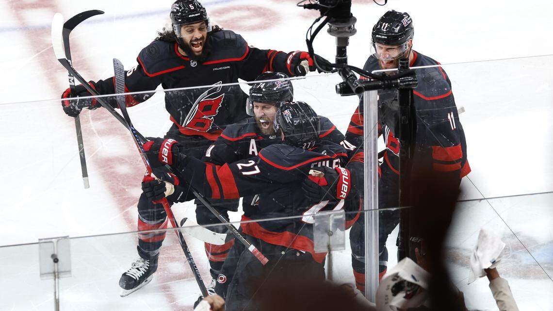 ‘I can barely talk’: Carolina Hurricanes’ stress-relieving OT goal evens series
