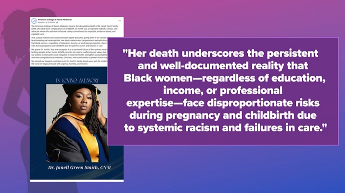 Black women have the highest maternal mortality in the country.