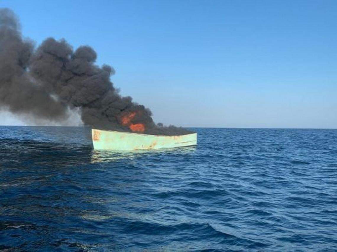 The Coast Guard rescued two people after their fishing boat, Double G, caught fire of North Carolina’s Outer Banks on Thursday morning.