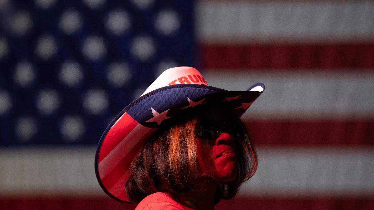 Guests arrive at the Greensboro Coliseum Complex prior to a rally in support of former President Donald Trump on Tuesday, Oct. 22, 2024, in Greensboro, N.C.
