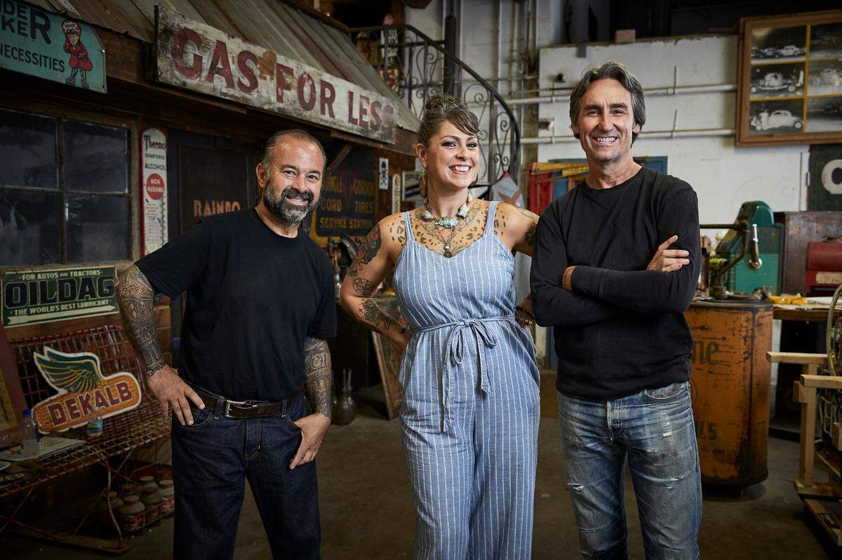 (L-R): Frank Fritz, Danielle Colby and Mike Wolfe from the History Channel TV series “American Pickers.”