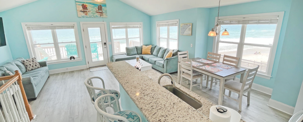 A photo of the interior of Coral Reef, a four-bedroom home co-owned through the fractional ownership site, Plum.