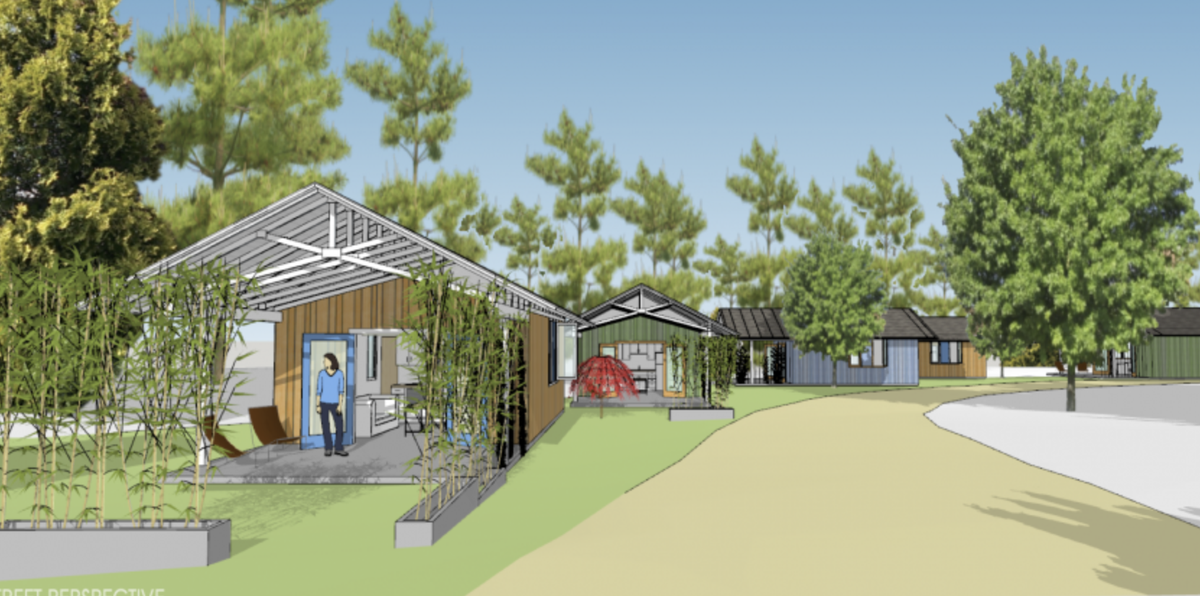 Rendering of the&nbsp;Tiny Homes Village project, costing $3.2 million. It’s a public-private partnership with the nonprofit and the UNC School of Social Work. Cary-based Garman Home is the homebuilder.