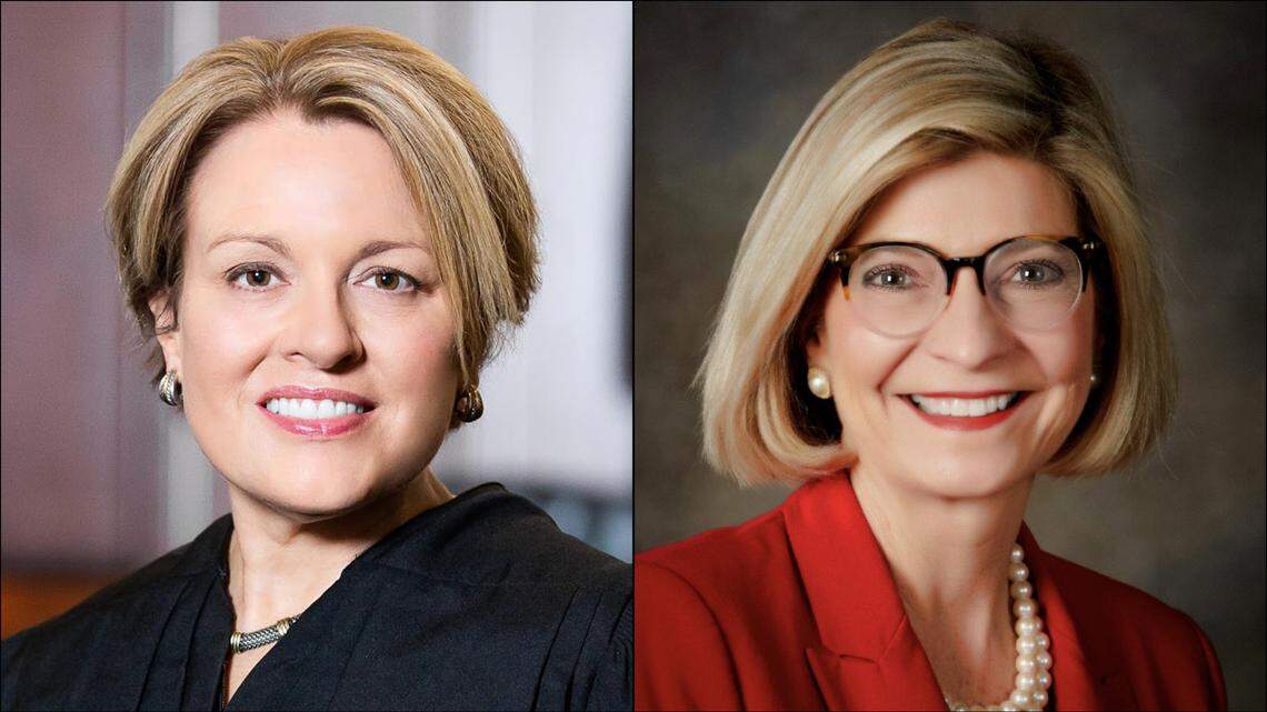 NC Court of Appeal Chief Judge Donna Stroud, left, and District Court Judge Beth Freshwater Smith