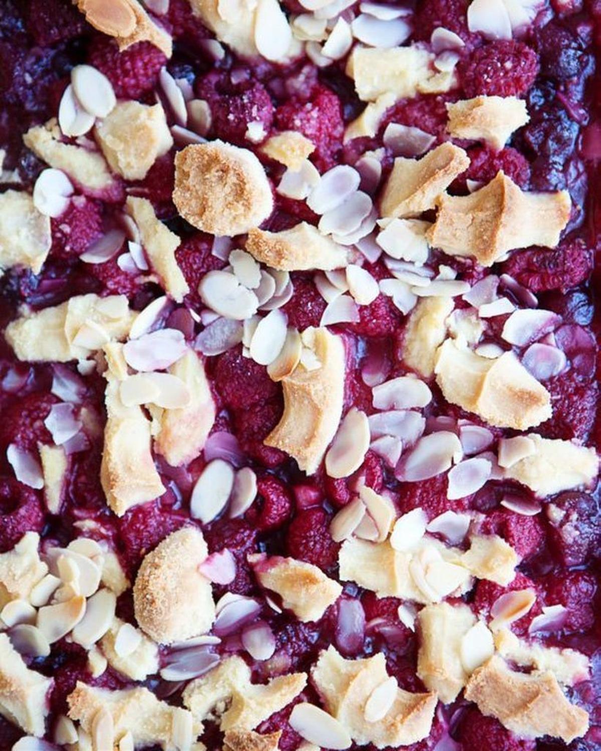 Leftover Cranberry Sauce Slab Pie with a Shortbread Crust from the new cookbook, “Pie Squared” by Cathy Barrow.