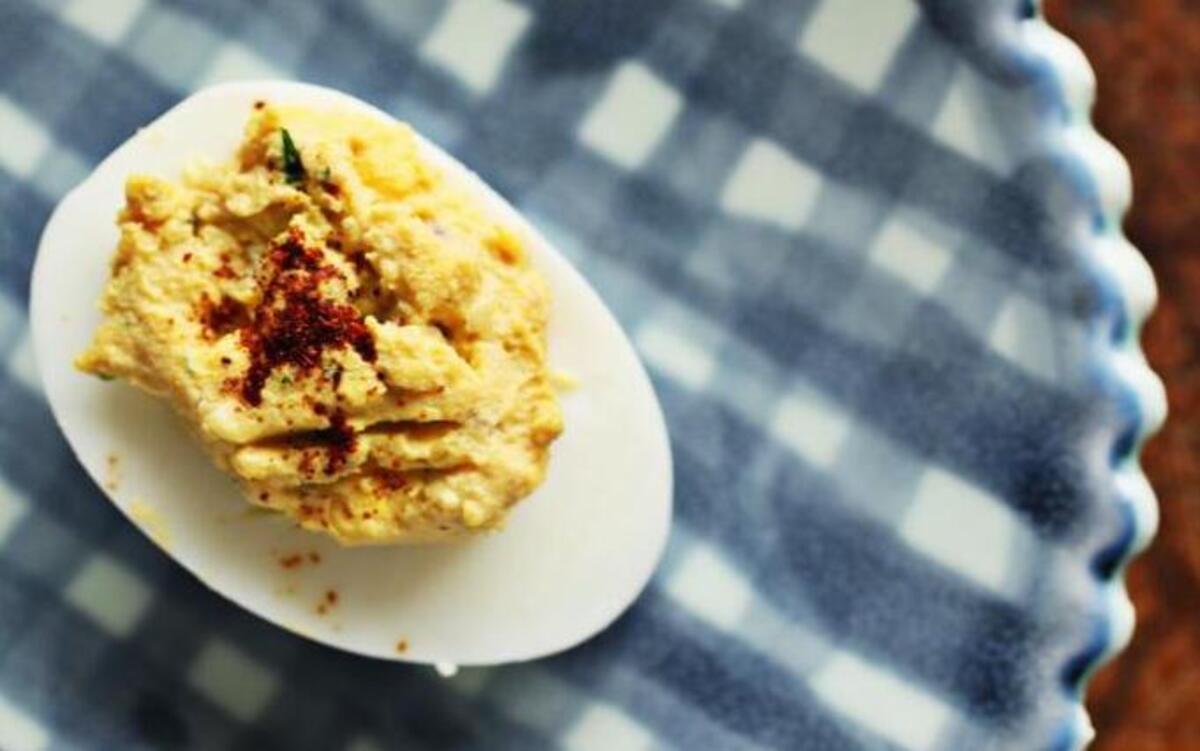 Party Country Ham Deviled Eggs from “Pig: King of the Southern Table” by James Villas.