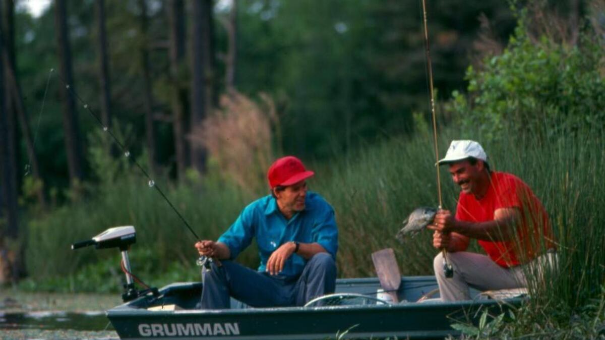 
Fishermen on an episode of “Carolina Outdoor Journal” admire a “pretty fish.” 

