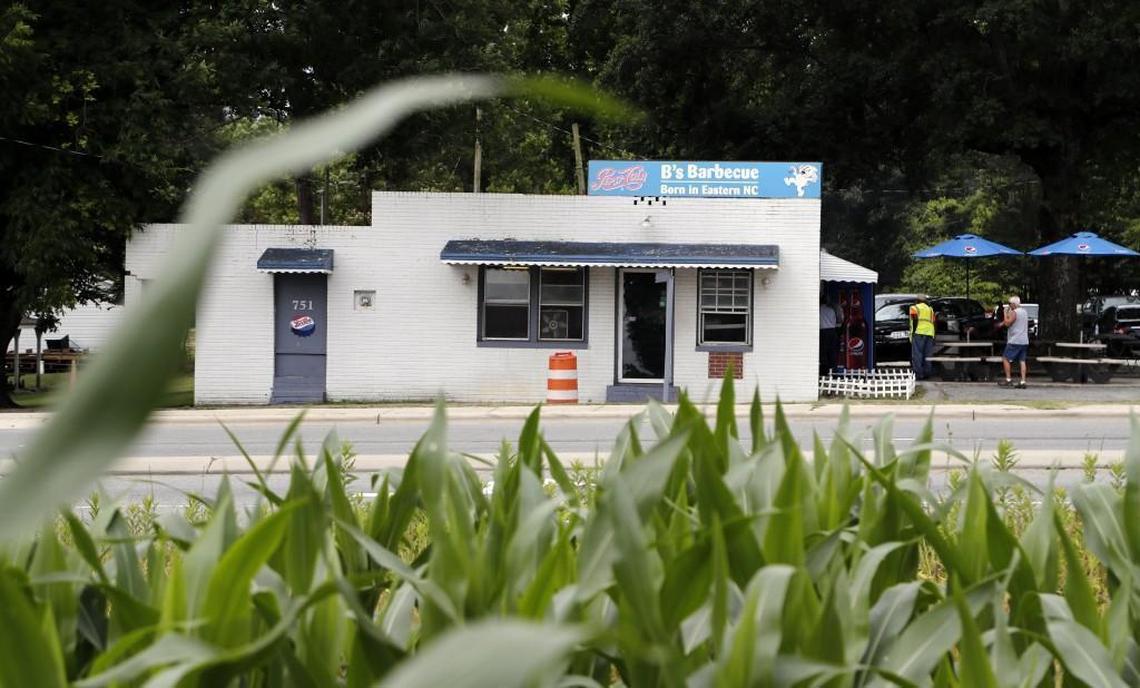 B's Barbecue is in an old building across from a cornfield in Greenville NC, on June 7, 2017. B's is an old-time barbecue restaurant that ranks near the best in the state in several surveys.