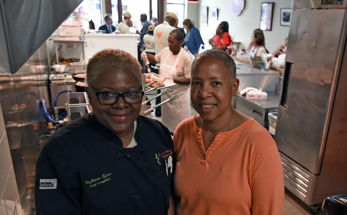 Stephanie Tyson (left) and Vivián Joiner are the owners of Sweet Potatoes restaurant in Winston-Salem, N.C., Thursday, July 27, 2017. Tyson is a James Beard semifinalist for Best Chef: Southeast.