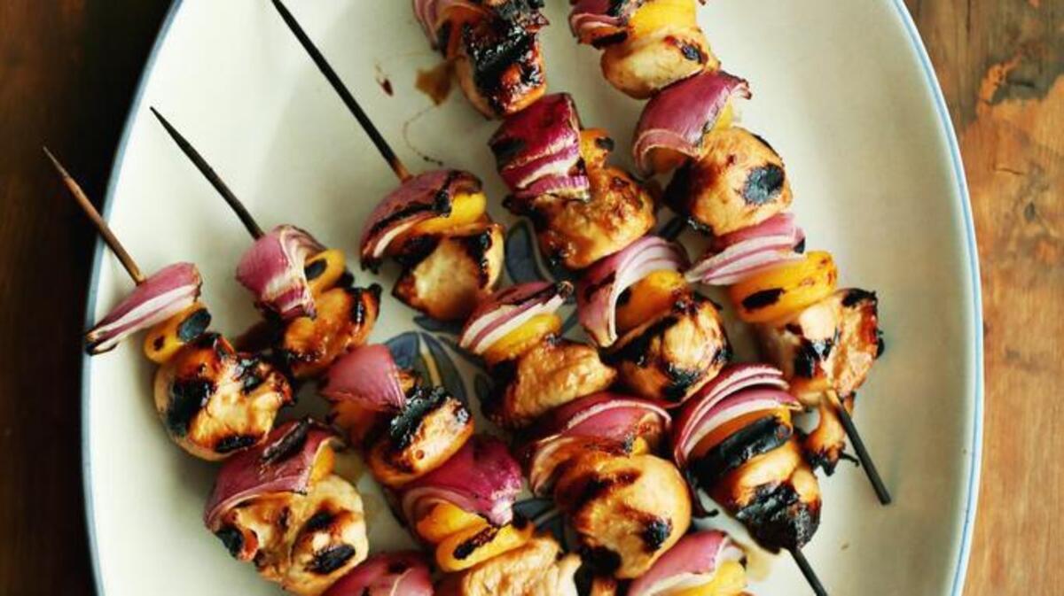 Spiced chicken and apricot skewers from “Dinner A.S.A.P.: 150 Recipes Made as Simple as Possible,” by editors of Cooking Light magazine.