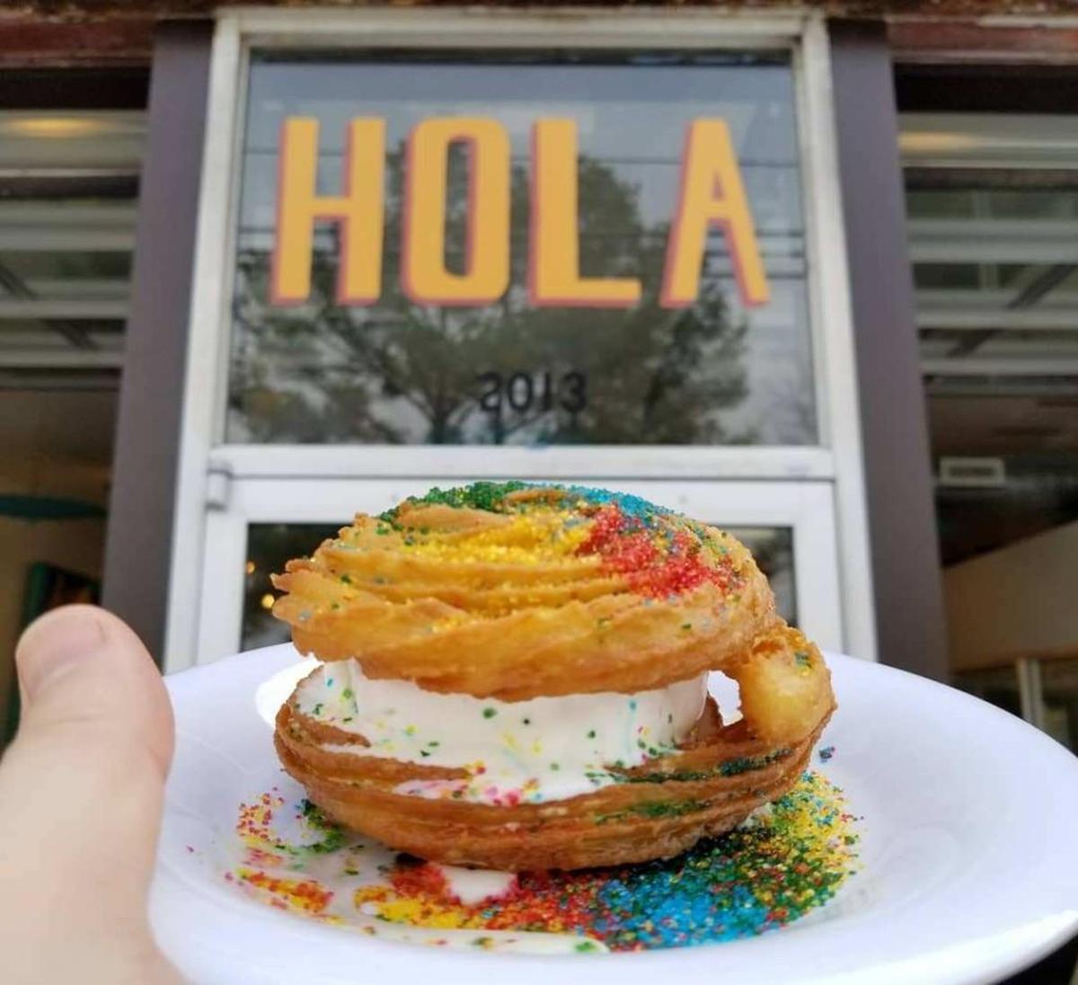 Durham coffee shop Cocoa Cinnamon has created the Chloe Kim, a churro ice cream sandwich inspired by the gold medalist snowboarder’s professed love of churros, ice cream and sandwiches.