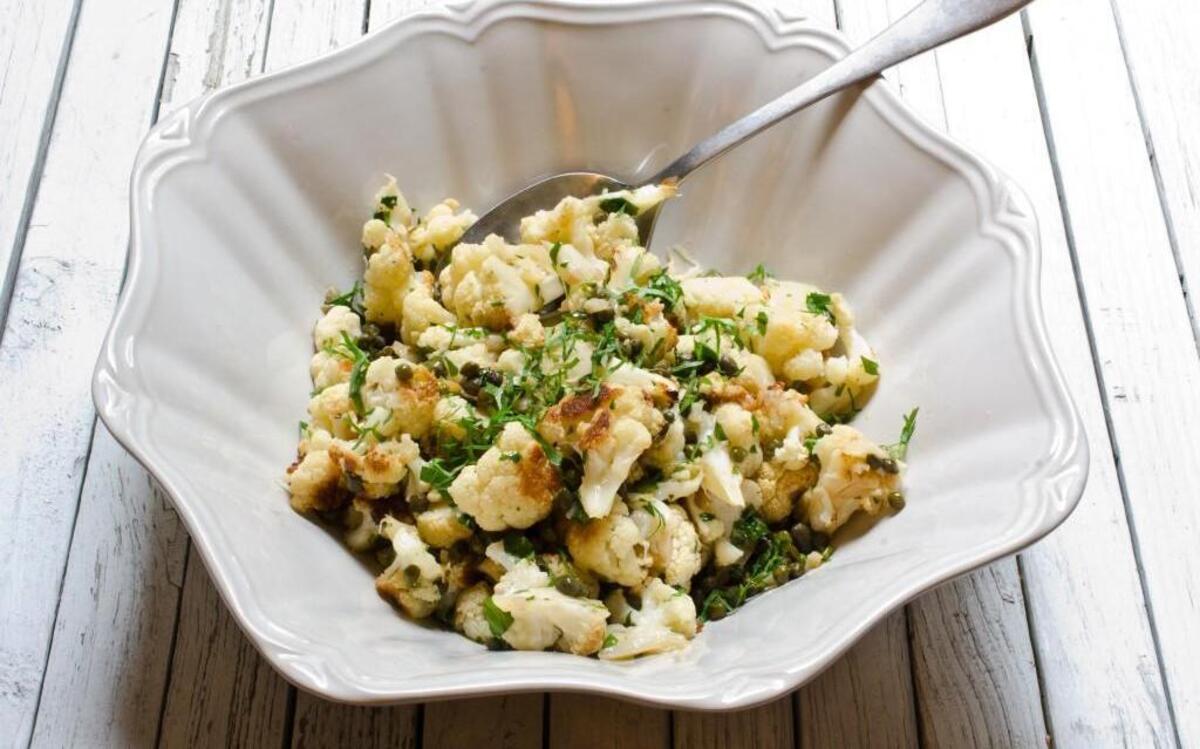 Roasted Cauliflower with Capers easily doubles and is a great dish for Thanksgiving.