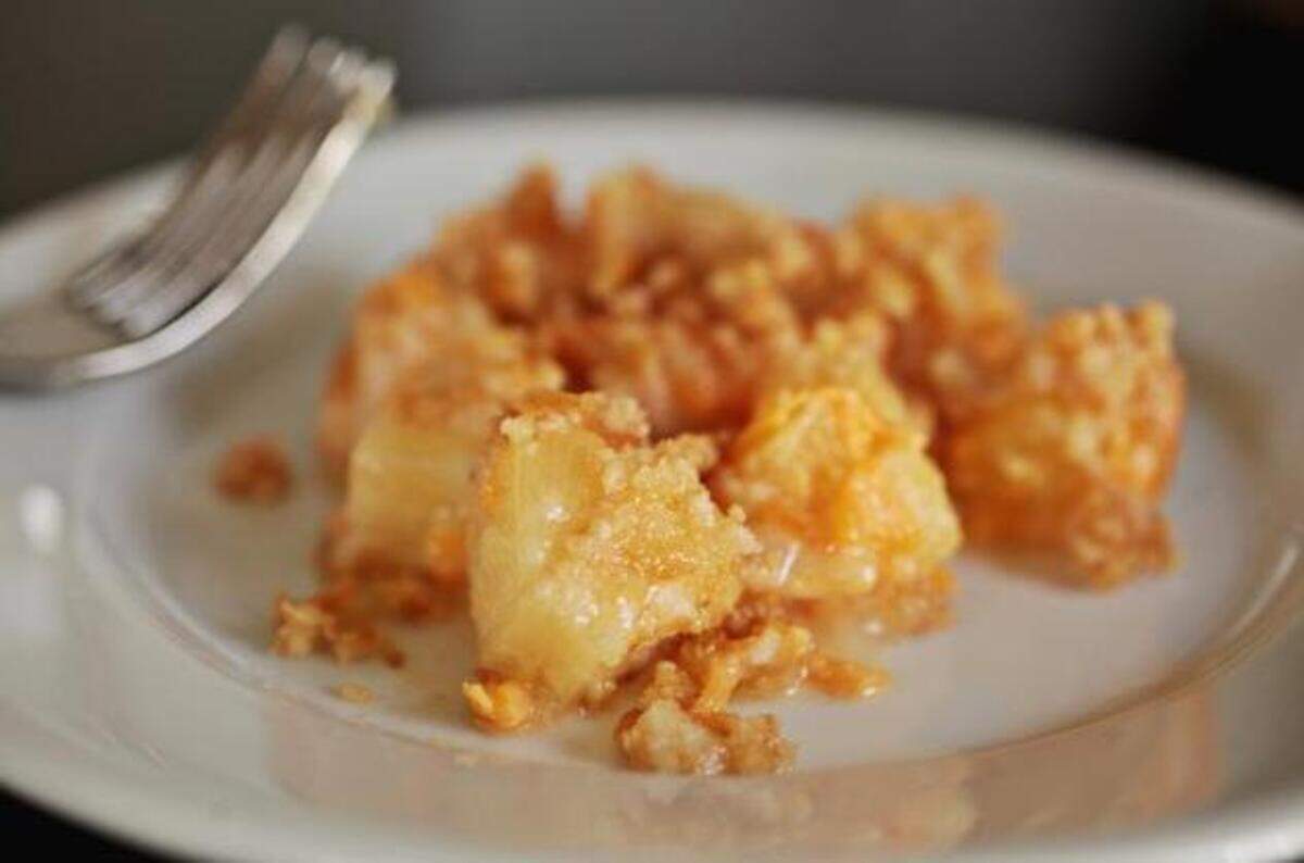 
This Pineapple Cheese Casserole from Valerie Ehrhardt of Durham can be served for brunch, lunch or dinner.
