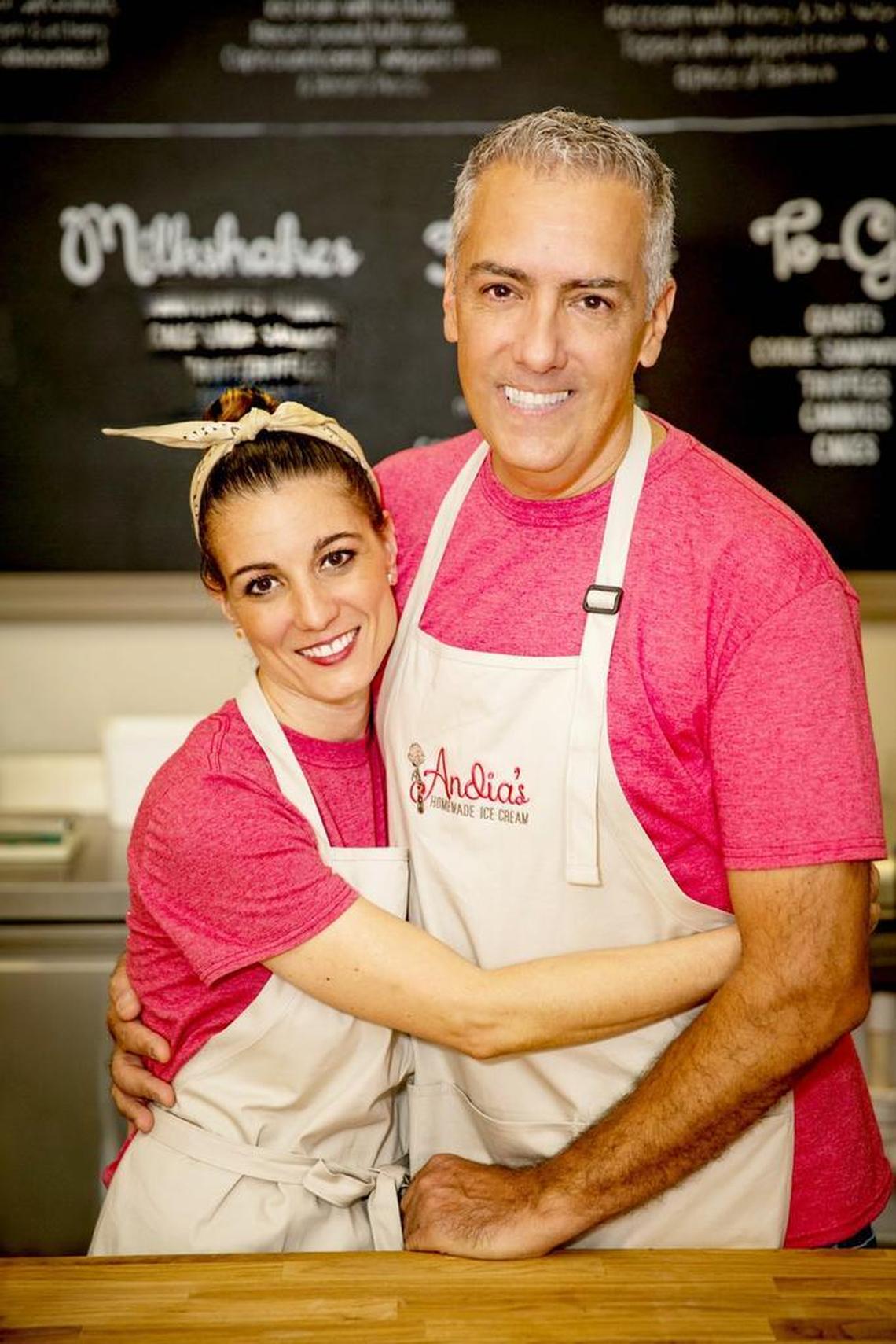 Andia and George Xouris opened Andia’s Homemade Ice Cream in 2014 as the Freezing Pointe, an ice cream catering business. They later changed the name and opened a brick-and-mortar location in Cary in July 2017.