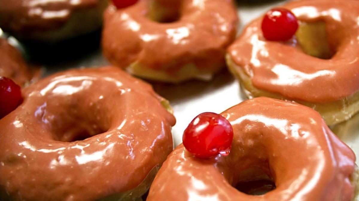 Cheerwine Icing doughnuts at Rise-Carrboro on Tuesday, February 23, 2016