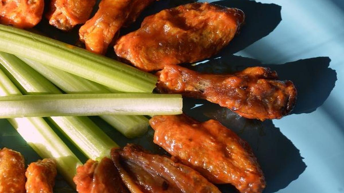 Chicken wings cooked various ways.