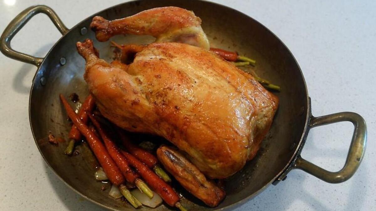 ‘Thud food’ is different from its cousin comfort food, in that it isn’t necessarily simple. It can be complicated or take time. Think boeuf Bourguignon. Roast chicken. Slow-simmered spaghetti sauce.