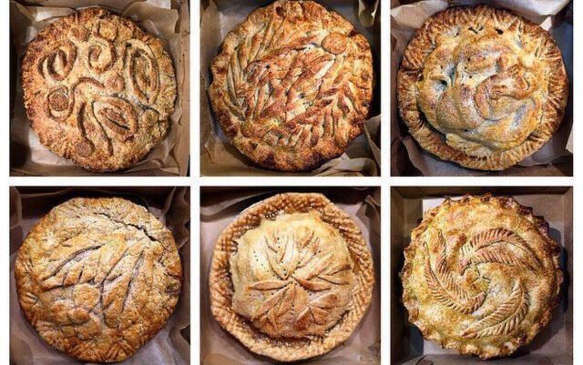 
Tara Jensen’s baking class created pies with all kinds of decorations. 
