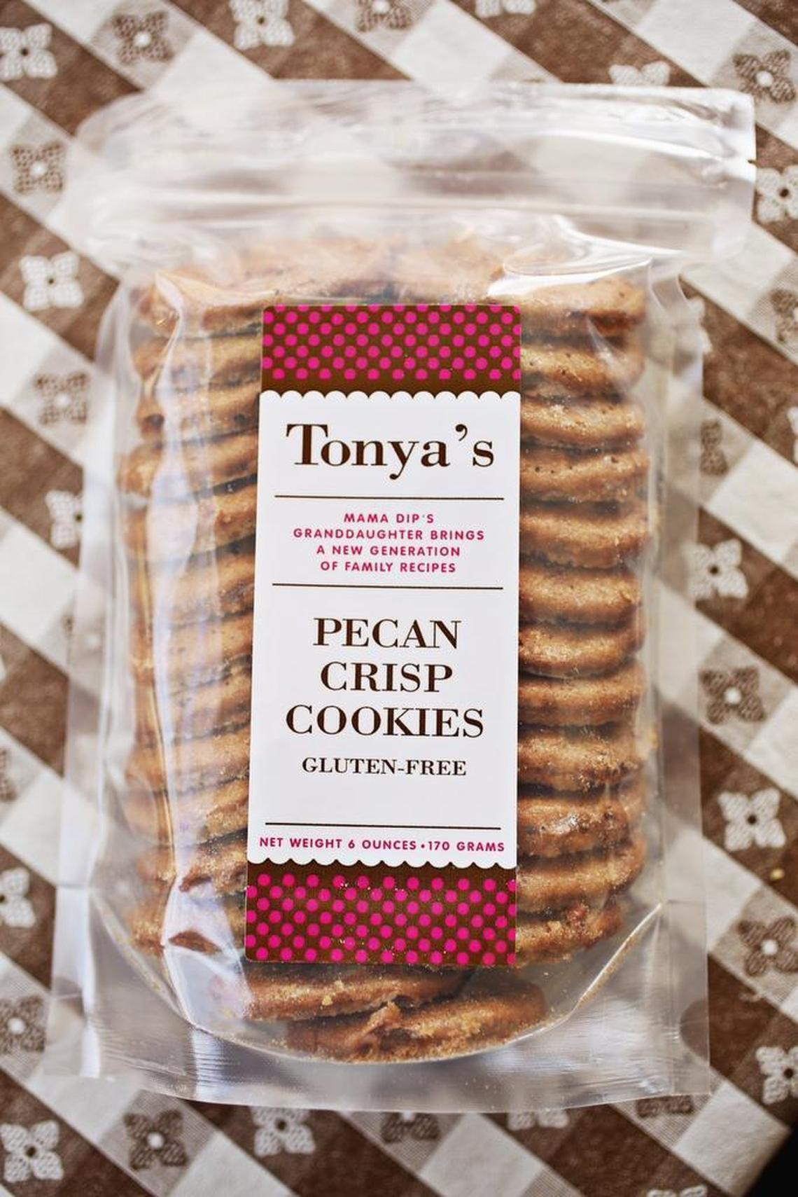 Tonya Council, granddaughter of Mama Dip's Mildred Council, uses her Pecan Crisp cookies for pumpkin pie crust.