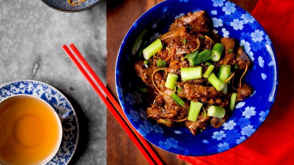 Orange beef just takes a few ingredients and it’s fast enough for a weeknight meal.