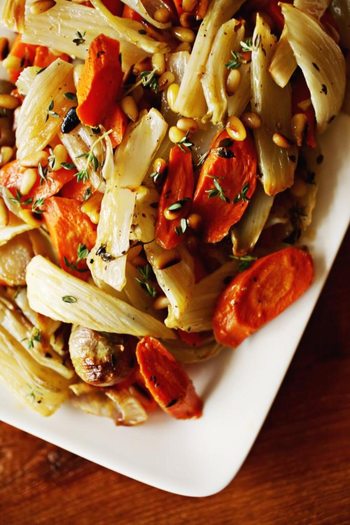 Roasted Fennel, Carrots and Shallots.