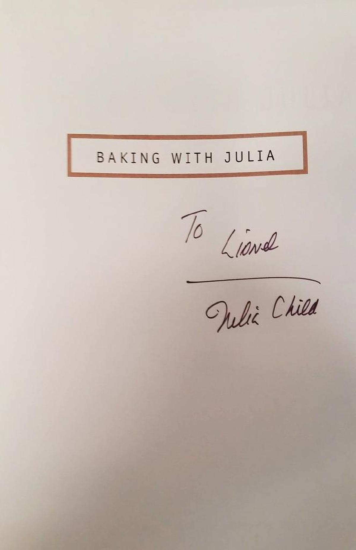 In 1996, when “Baking with Julia” was published, Julia Child celebrated its release with a series of promotional events, including one at the San Francisco Baking Institute where Lionel Vatinet was training. Vatinet still has the book that Child autographed for him.