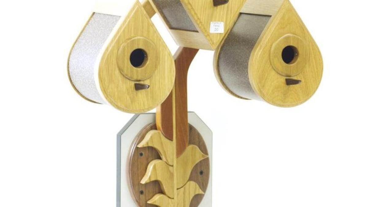 Patrick Fullwood's birdhouse (untitled) took first place in the Adult-Flights of Fancy category at the 16th Annual Birdhouse Competition, which was held at the J.C. Raulston Arboretum in Raleigh on Saturday, April 2, 2016.