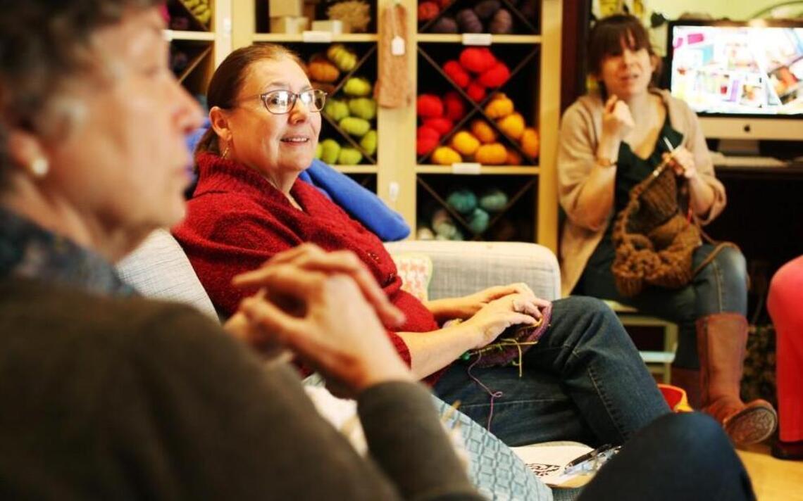Ode to the knitting shop couch