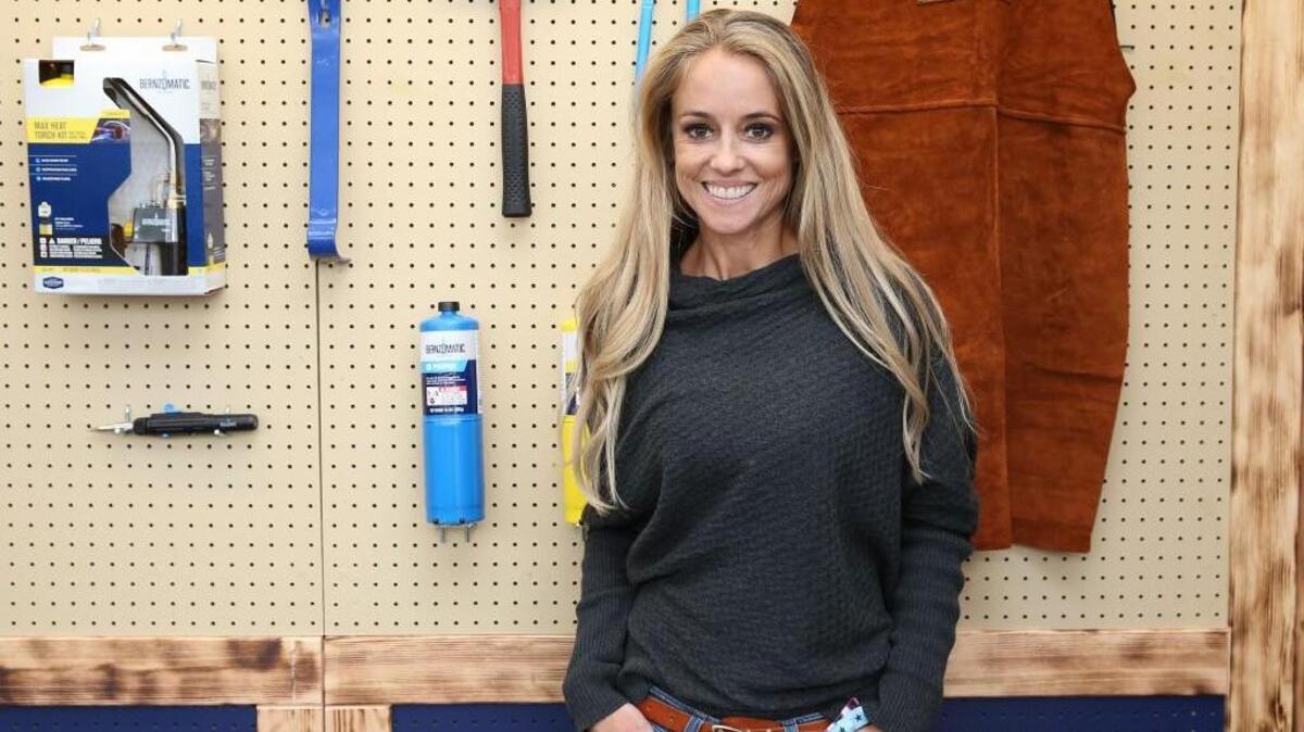 Nicole Curtis poses inside the Bernzomatic tent at World Maker Faire on Saturday, October 1, 2016 in Queens, New York.