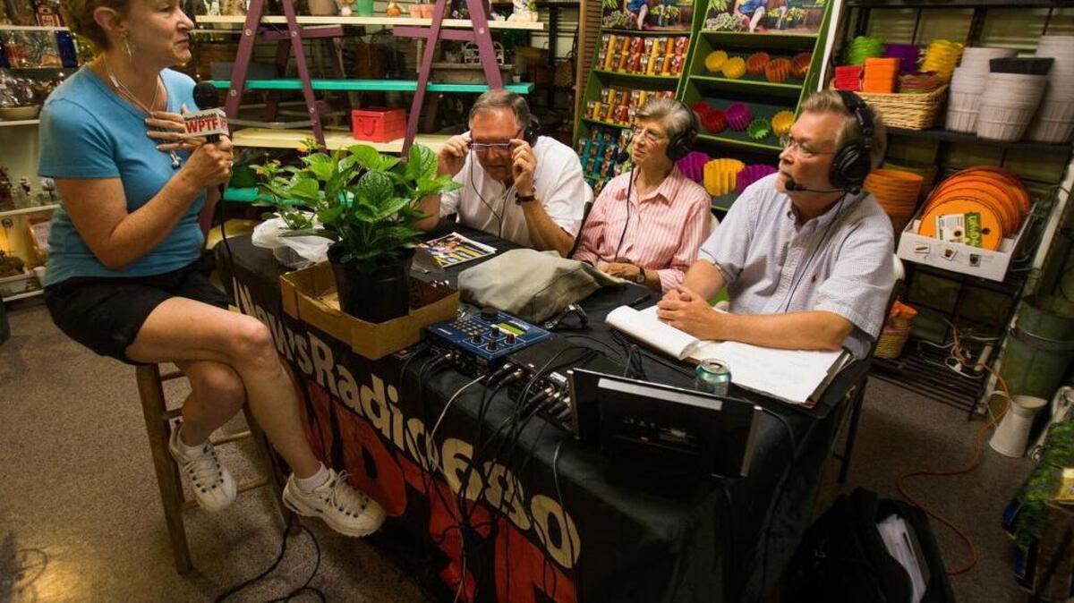 
Owner of Big Bloomers Flower Farm in Sanford Gail Foushee talks on air with the team from Weekend Gardener on WPTF radio about plants and gardening tips on Saturday, July 25, 2015.
