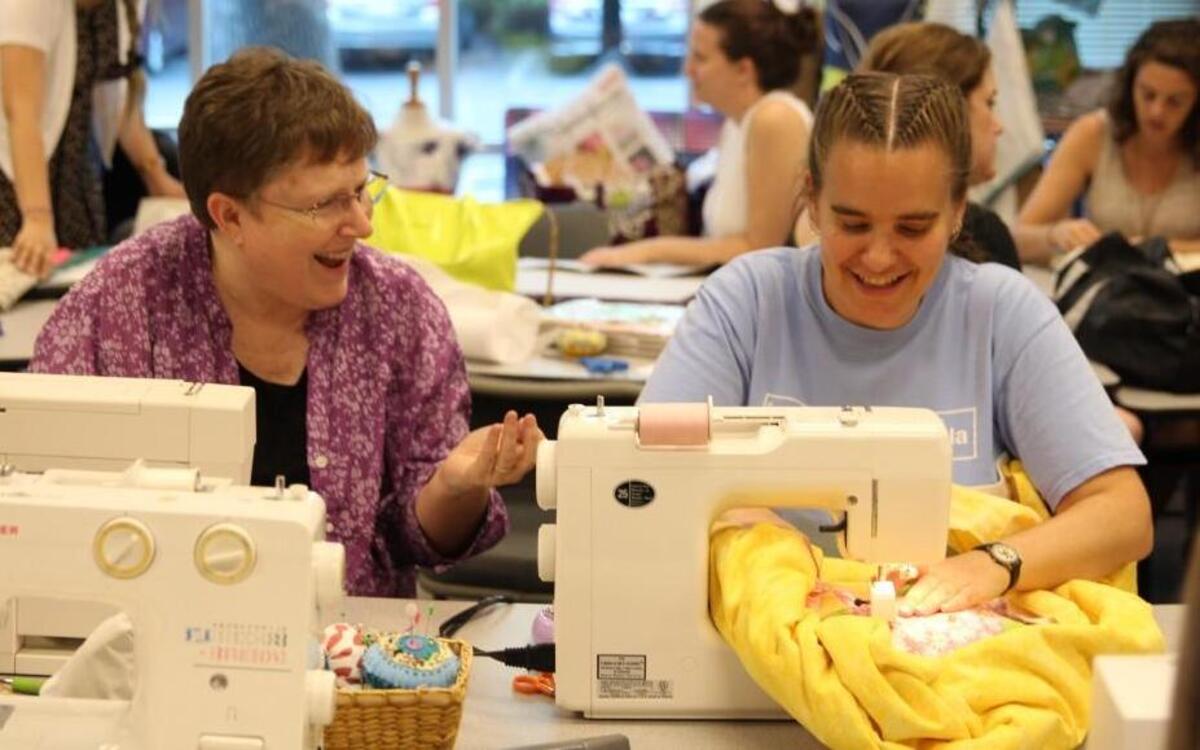 Pins & Needles meets regularly at Spoonflower headquarters for time dedicated to work on crafts in different mediums and meet like-minded people.