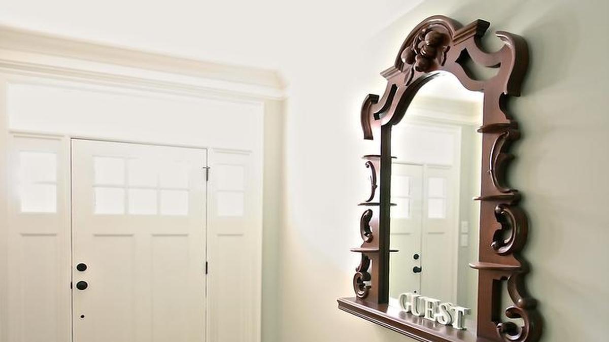 
Christine Langlois’ father, a European-trained craftsman, restored this mirror more than 32 years ago.
