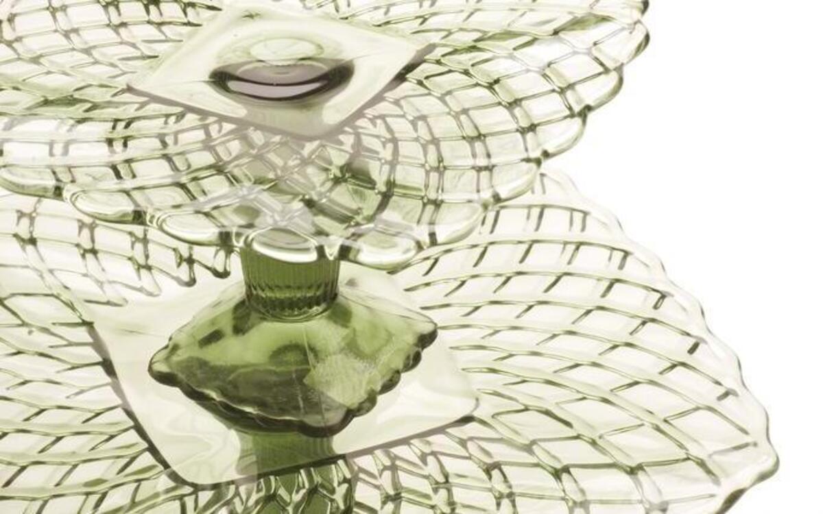 
Stack a small cake stand on top of a larger one to increase your surface area for canapés or crudités and free up precious table space.
