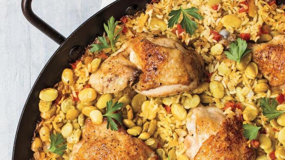 Chicken and Butterbean Paella from Virginia Willis’ ”Secrets of the Southern Table.”