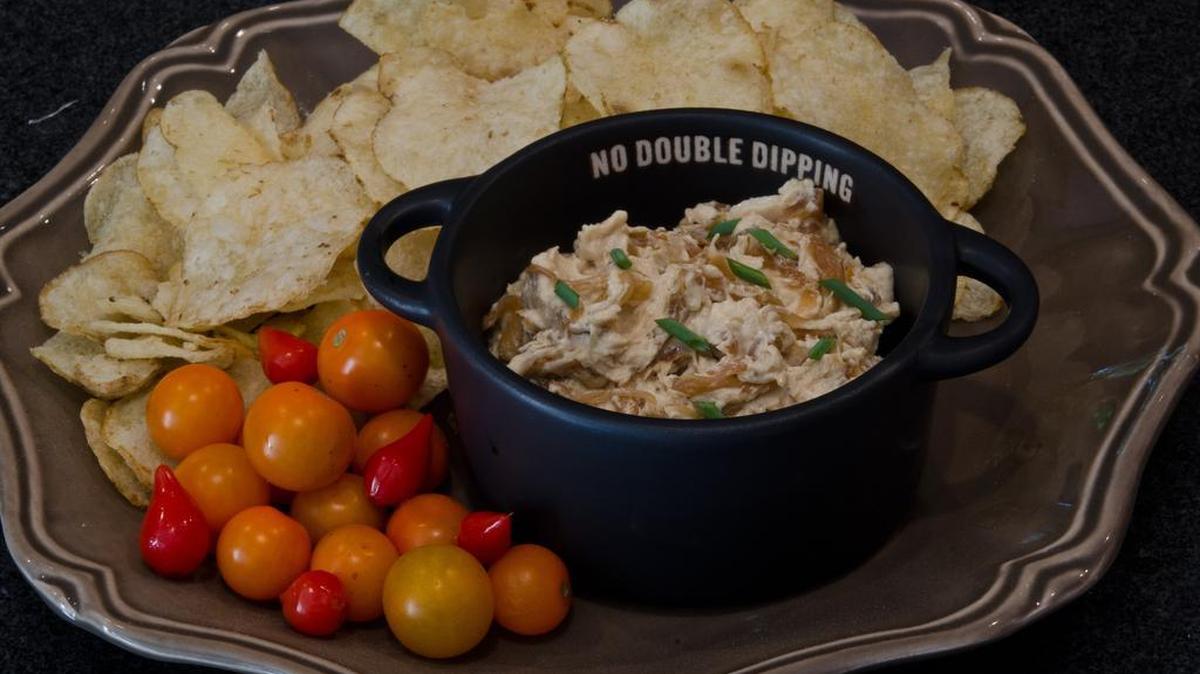 Onion dip, with carefully caramelized onions, is the ultimate get-together food.