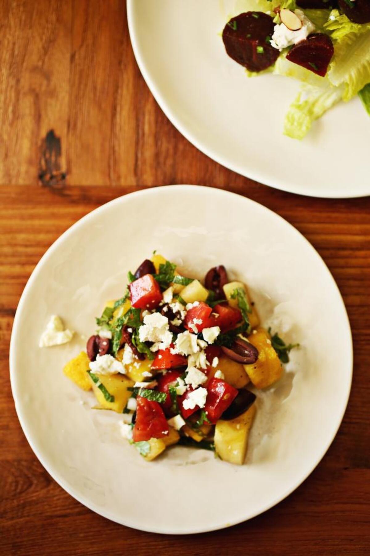 Cooking can seem daunting when it’s ninety degrees out so combining a few salads can make a complete meal. Let creativity, along with what’s on hand, be your guide.
