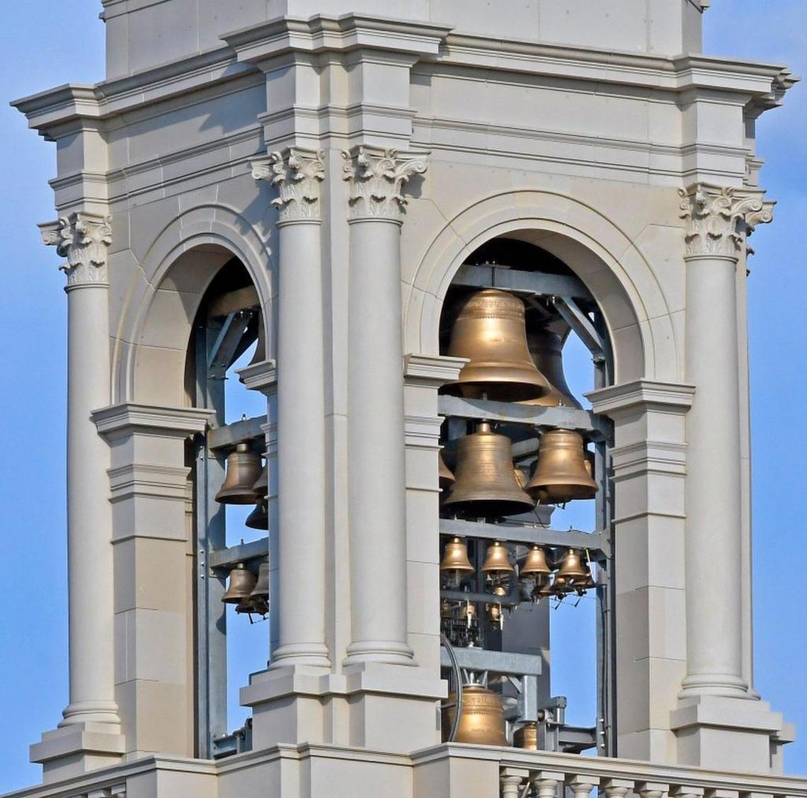 The bell tower of the Holy Name of Jesus Cathedral the new home of the Catholic Diocese of Raleigh on Saturday, July 15, 2017.