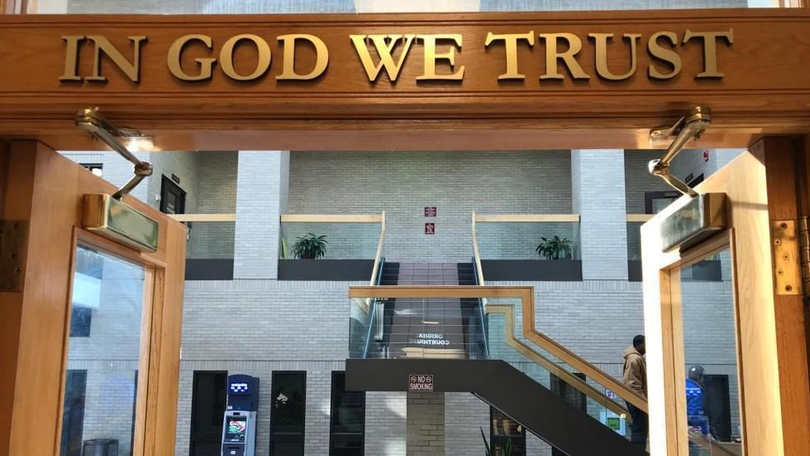 “In God We Trust” was added to the Johnston County Courthouse in Smithfield, N.C.