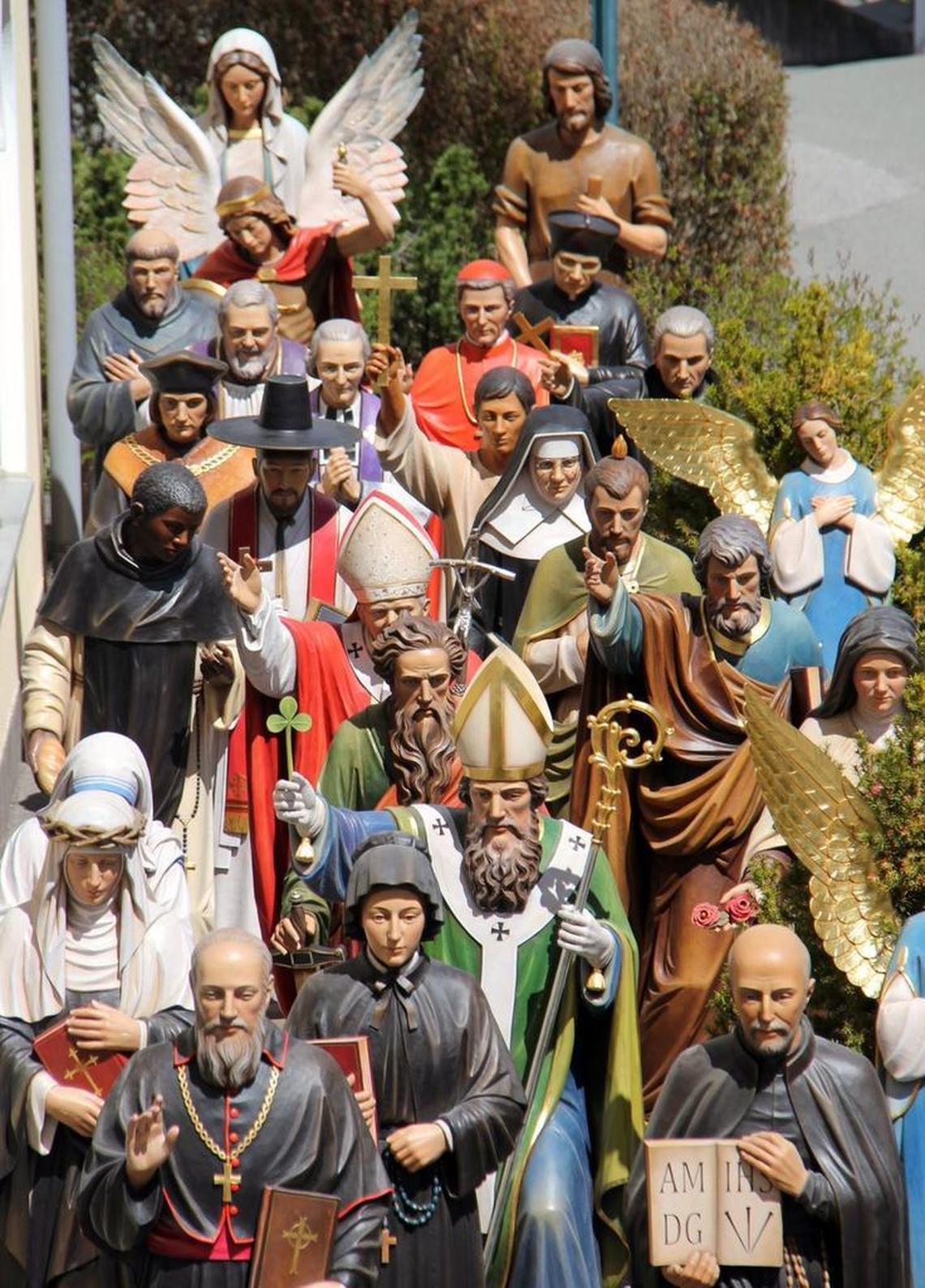 A variety of statues wait for installation at the Holy Name of Jesus Cathedral in Raleigh. The Catholic Diocese of Raleigh will dedicate the Holy Name of Jesus Cathedral with a ceremony on Wednesday, July 26. The $45.7 million cathedral was championed by former Raleigh bishop Michael Burbidge, who will return for the dedication.