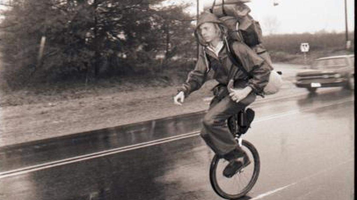 
Mark Schimmoeller felt alternately vulnerable and mighty as he rode a unicycle across the country in 1992. 

