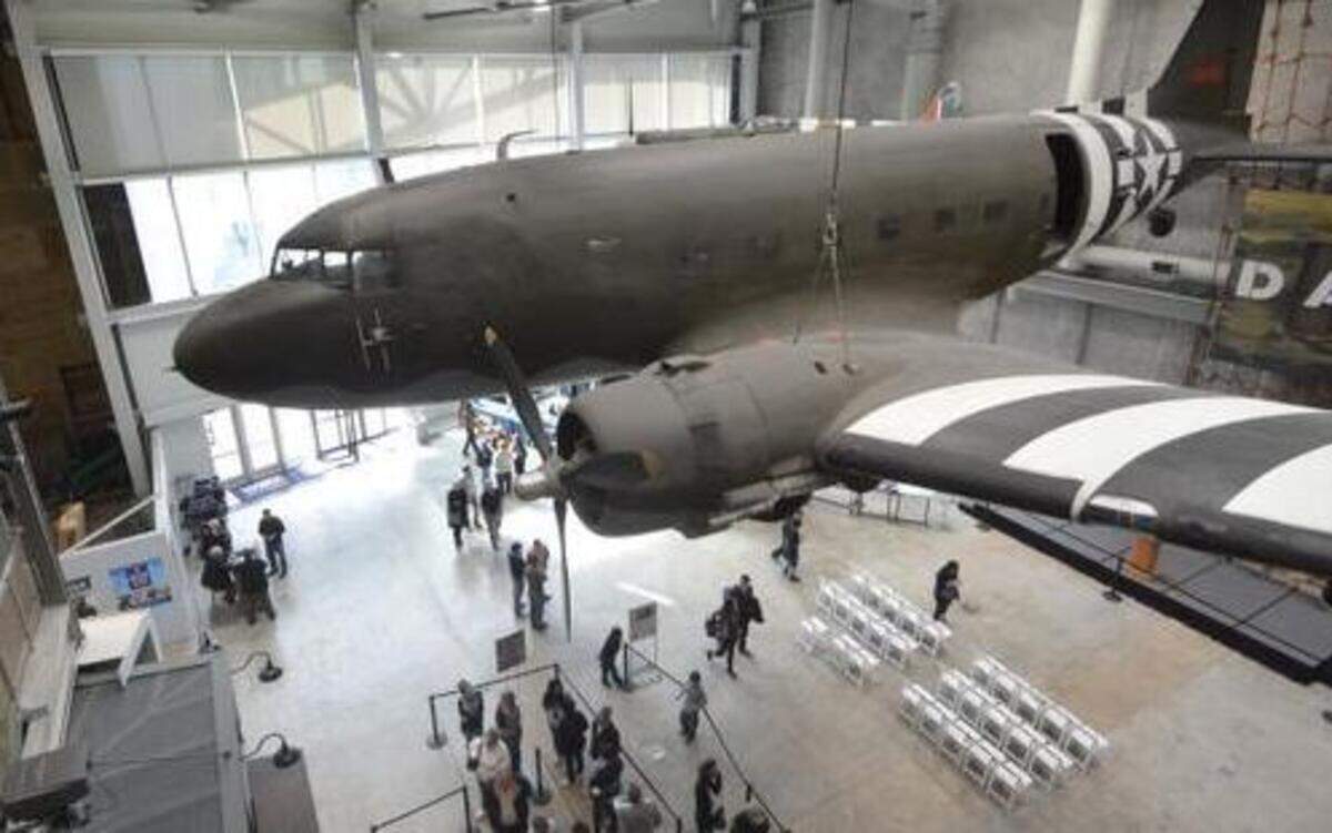 
The National WWII Museum is made up of three buildings, including the Atrium in the Louisiana Memorial Pavilion, which features rotating macro-artifacts from the museum’s collection including a Douglas C-47. 
