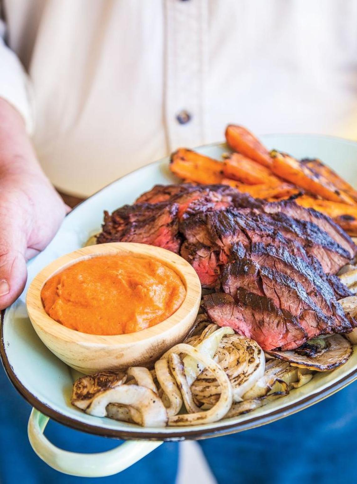 Garlic Rubbed Skirt Steak from Virginia Willis’ ”Secrets of the Southern Table.”