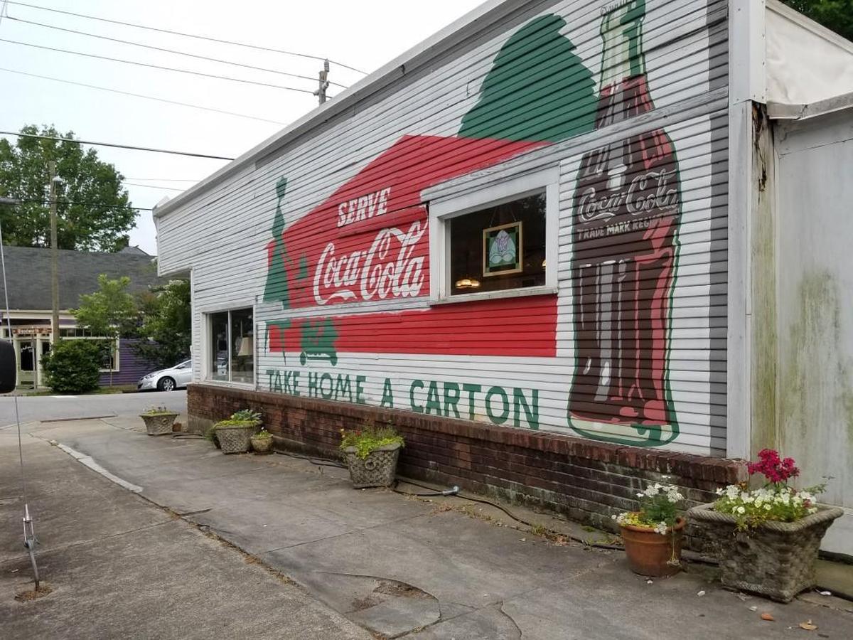 Coca-Cola sign on Side Street Restaurant in Historic Oakwood, 225 N. Bloodworth St.